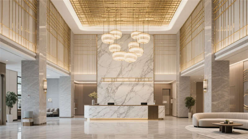 鎏金雅韻，合肥輕奢風(fēng)格酒店裝修設(shè)計效果圖